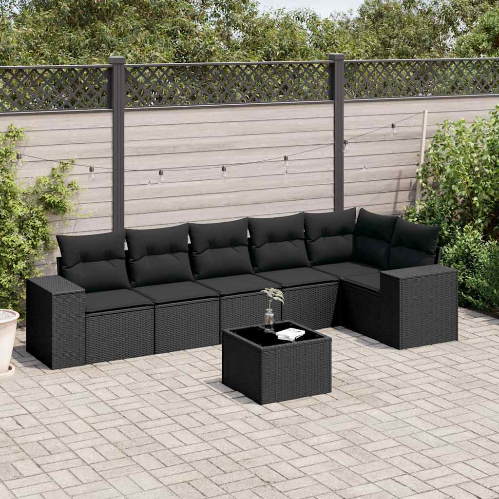 Sofasæt Til Haven 7 Dele Med Hynder Polyrattan Brun