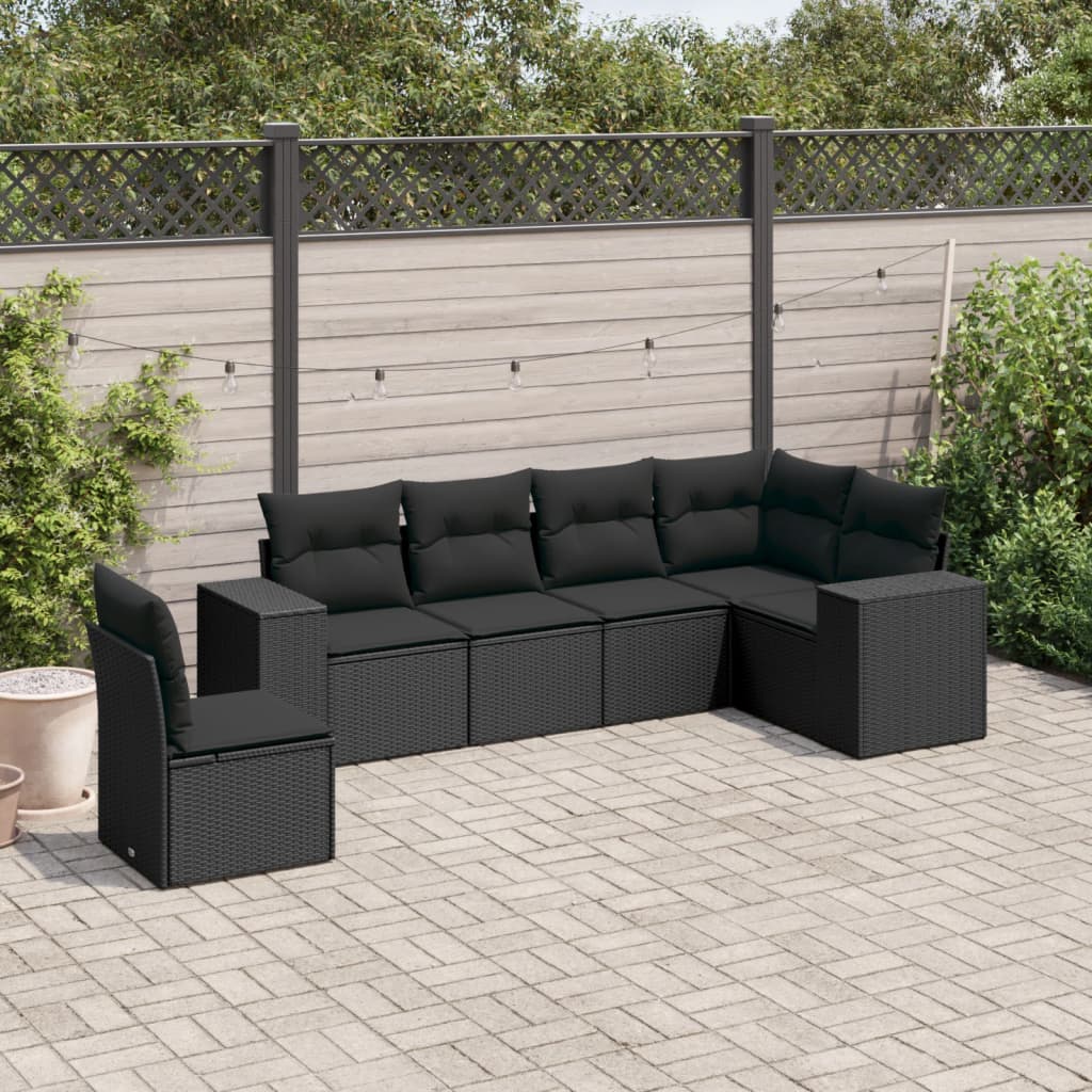 Sofasæt Til Haven 7 Dele Med Hynder Polyrattan Brun