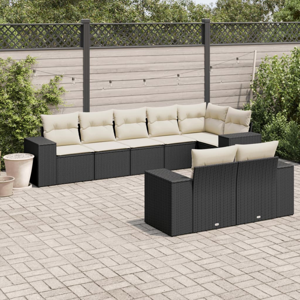 Sofasæt Til Haven 8 Dele Med Hynder Polyrattan Brun