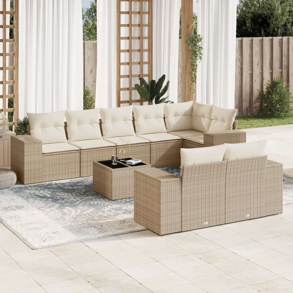 Sofasæt Til Haven 8 Dele Med Hynder Polyrattan Brun