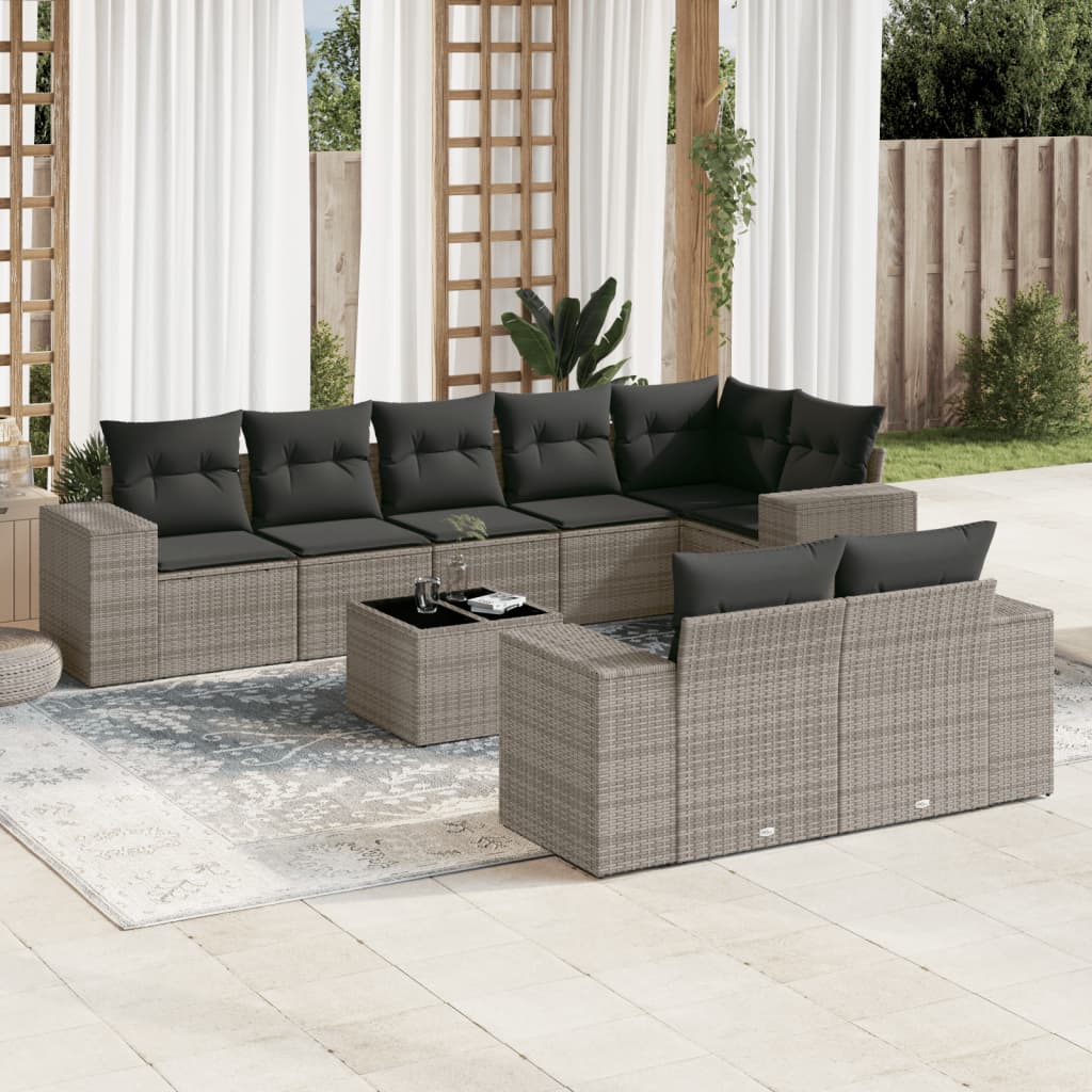 Sofasæt Til Haven 8 Dele Med Hynder Polyrattan Brun