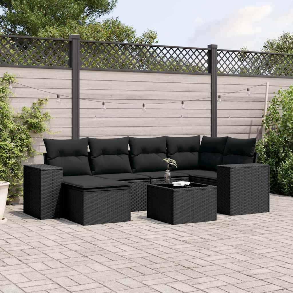 Sofasæt Til Haven 6 Dele Med Hynder Polyrattan Brun