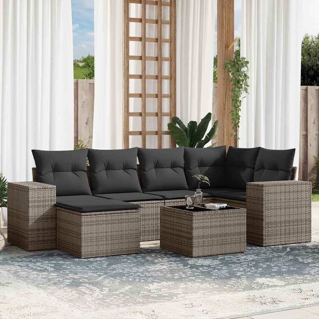 Sofasæt Til Haven 6 Dele Med Hynder Polyrattan Brun