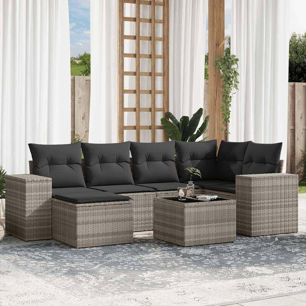 Sofasæt Til Haven 6 Dele Med Hynder Polyrattan Brun
