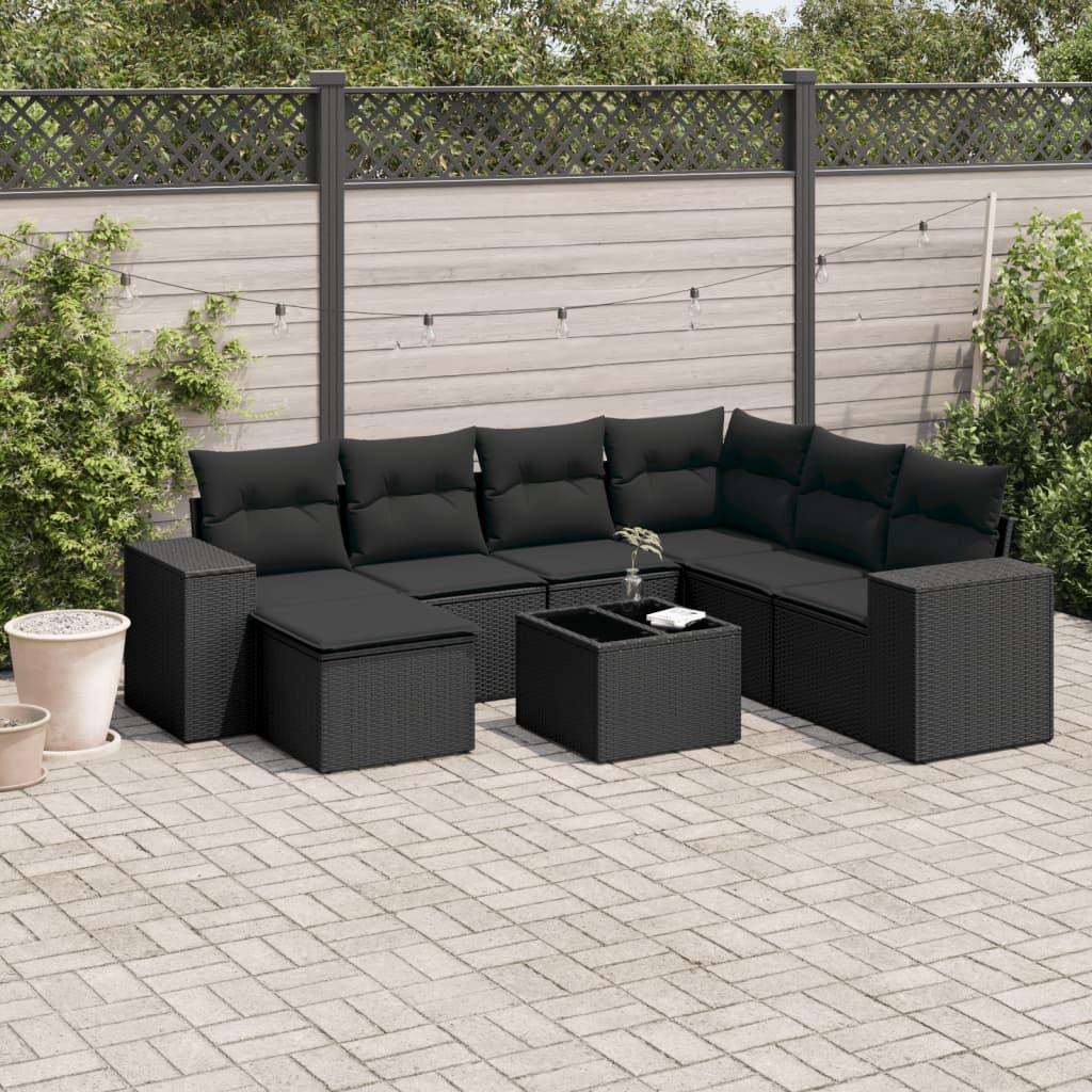 Sofasæt Til Haven 8 Dele Med Hynder Polyrattan Brun