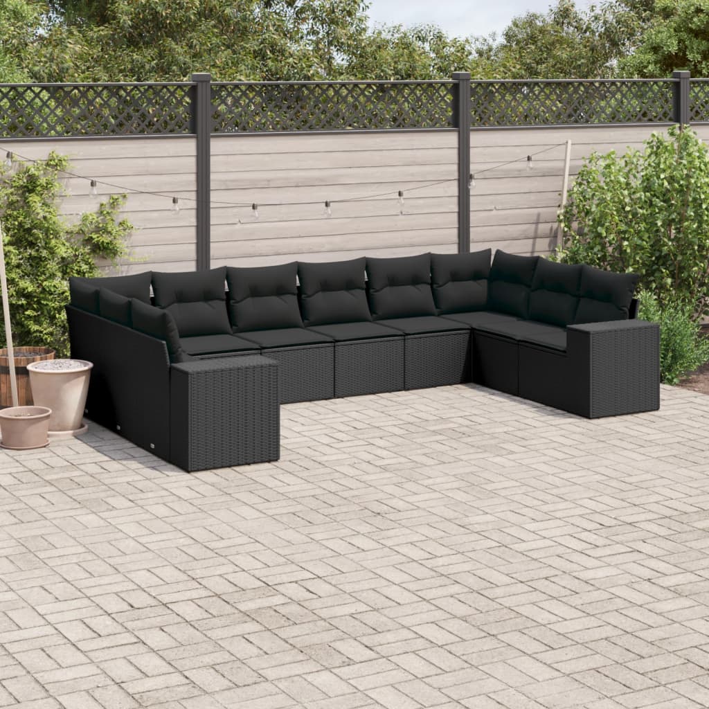 Sofasæt Til Haven 10 Dele Med Hynder Polyrattan Brun