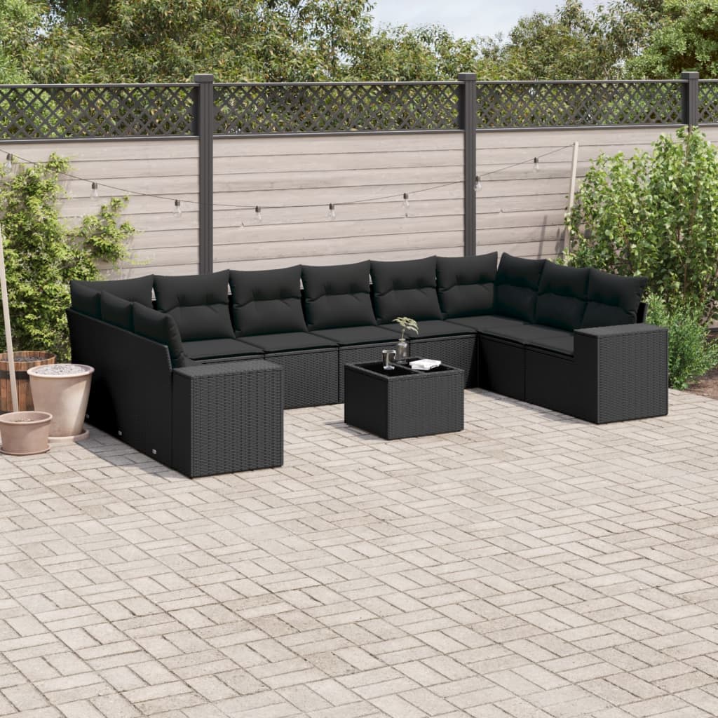 Sofasæt Til Haven 10 Dele Med Hynder Polyrattan Brun