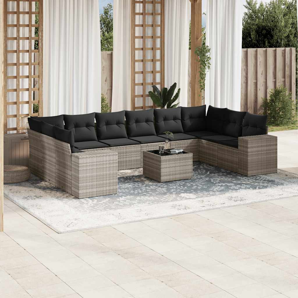 Sofasæt Til Haven 10 Dele Med Hynder Polyrattan Brun