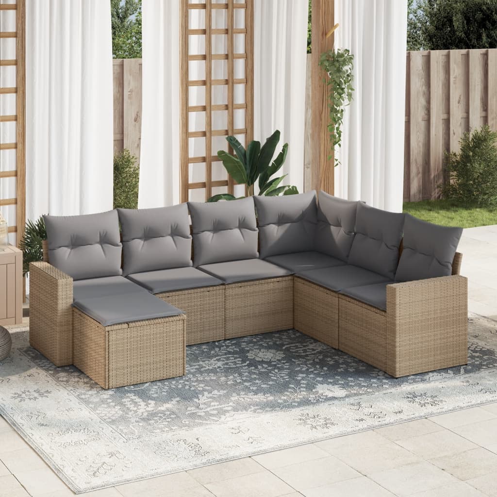 Sofasæt Til Haven 8 Dele Med Hynder Polyrattan Brun