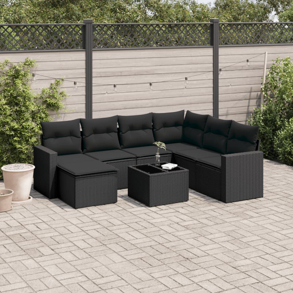Sofasæt Til Haven 8 Dele Med Hynder Polyrattan Brun