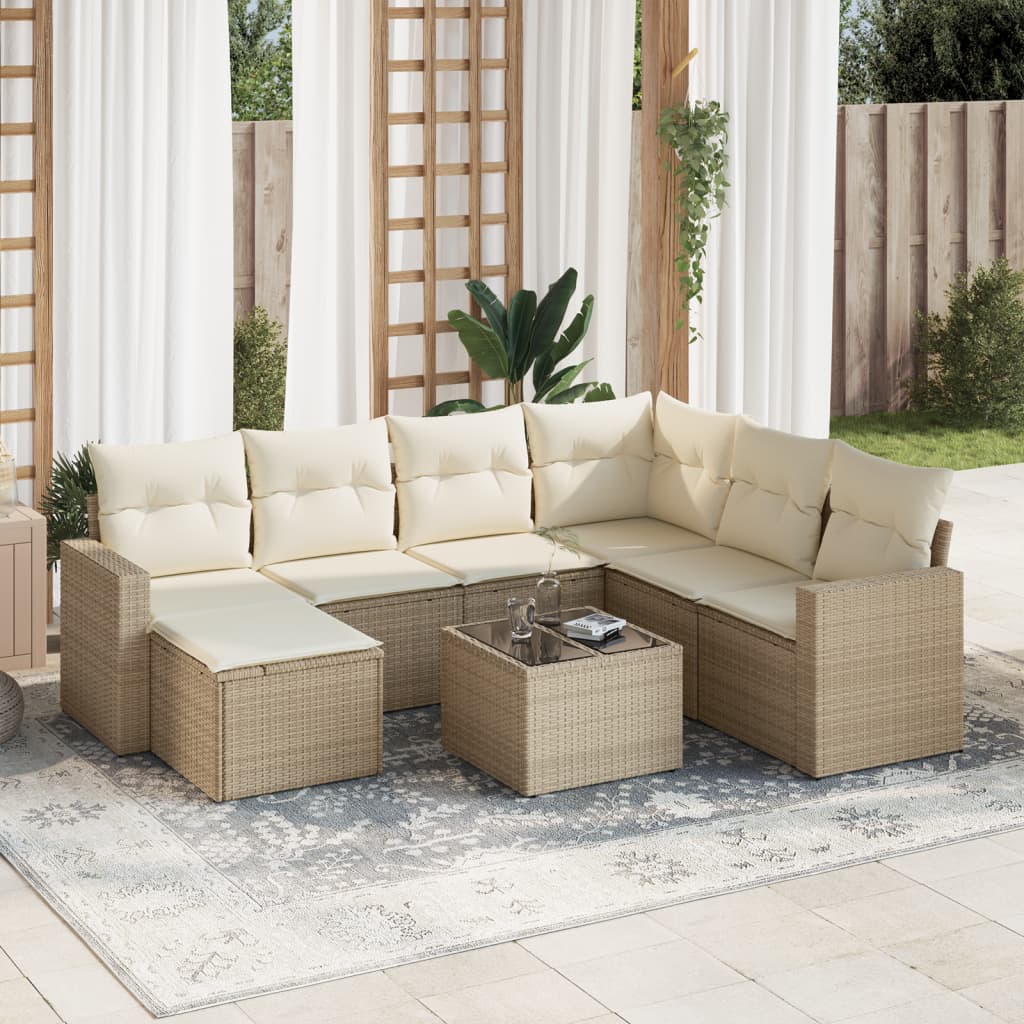 Sofasæt Til Haven 8 Dele Med Hynder Polyrattan Brun
