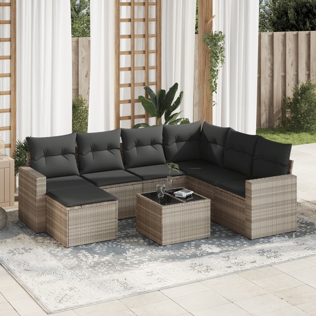 Sofasæt Til Haven 8 Dele Med Hynder Polyrattan Brun