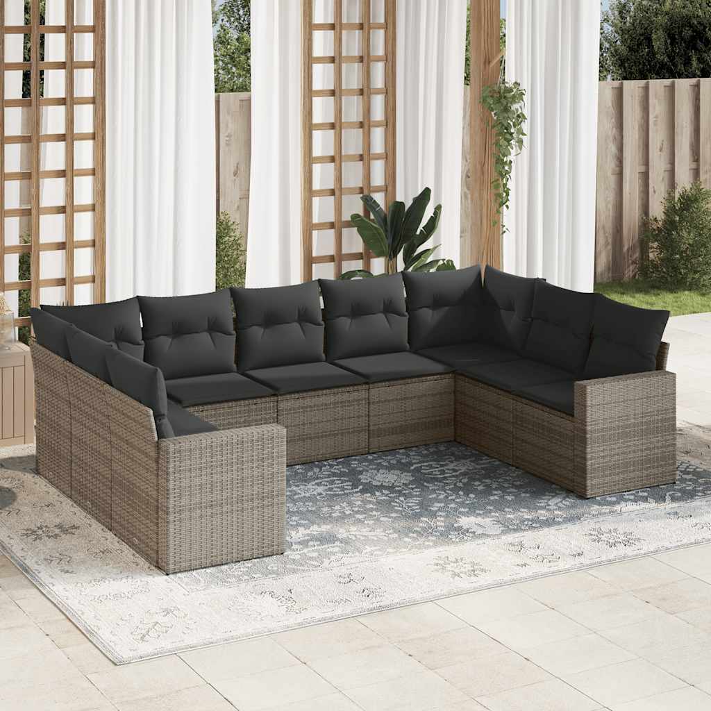Sofasæt Til Haven 10 Dele Med Hynder Polyrattan Brun