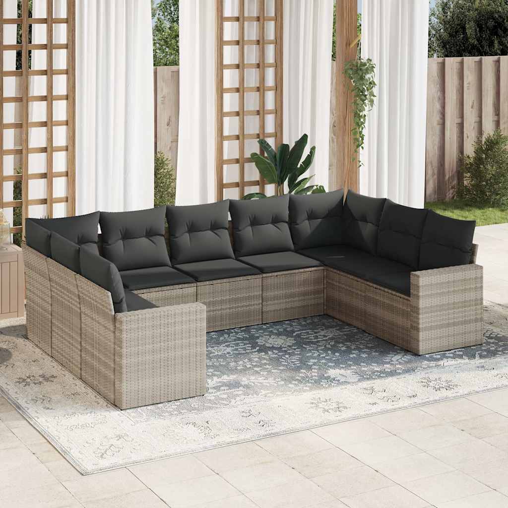 Sofasæt Til Haven 10 Dele Med Hynder Polyrattan Brun