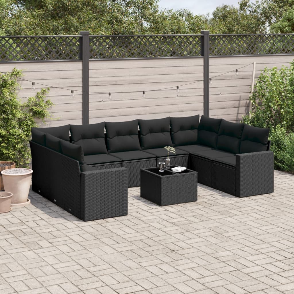 Sofasæt Til Haven 10 Dele Med Hynder Polyrattan Brun