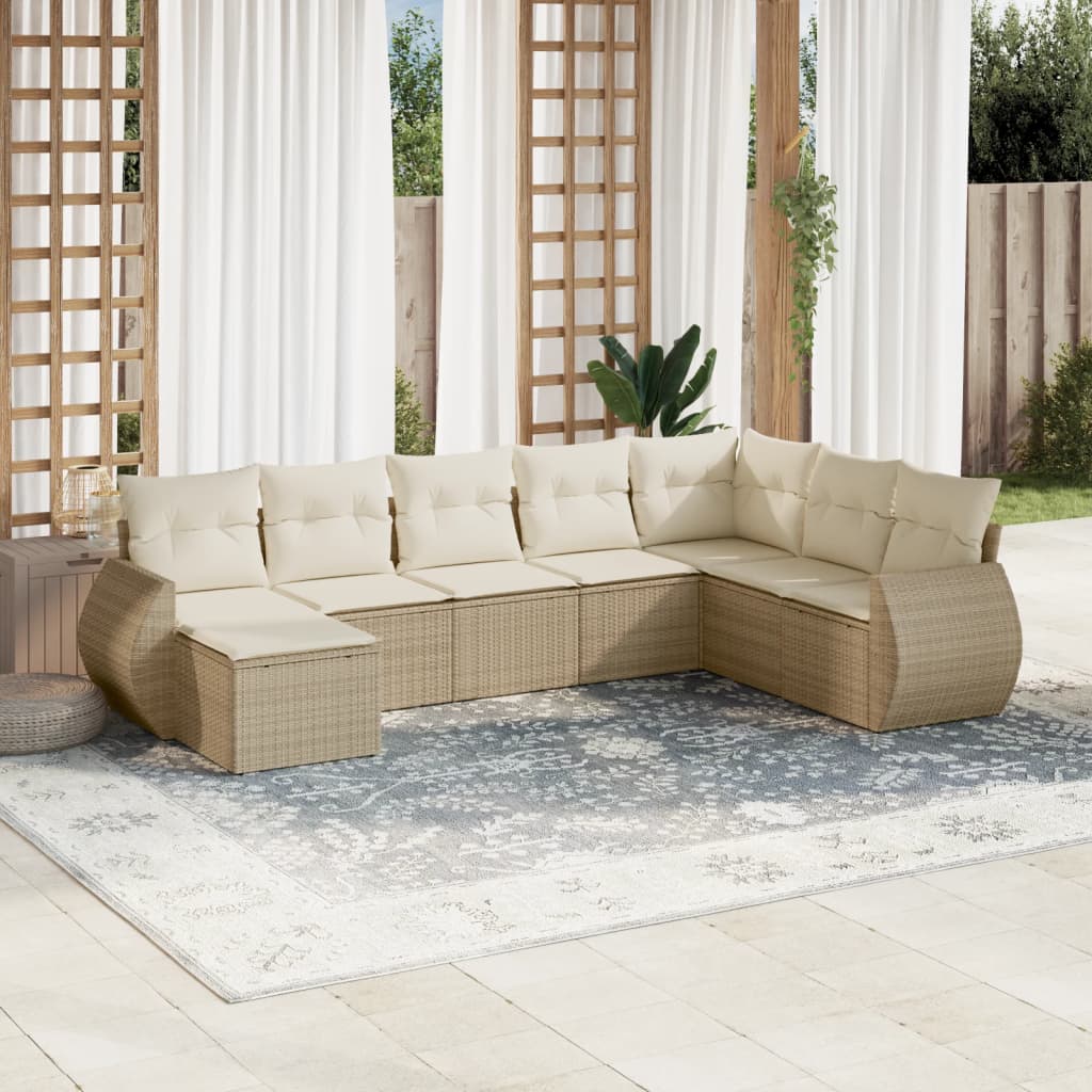 Sofasæt Til Haven 9 Dele Med Hynder Polyrattan Brun