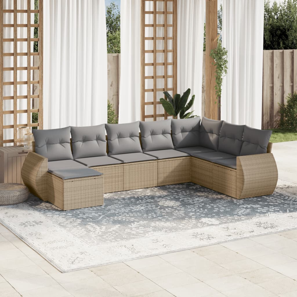 Sofasæt Til Haven 9 Dele Med Hynder Polyrattan Brun