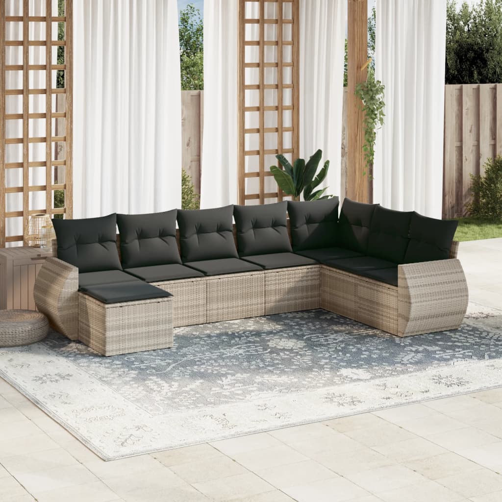 Sofasæt Til Haven 9 Dele Med Hynder Polyrattan Brun