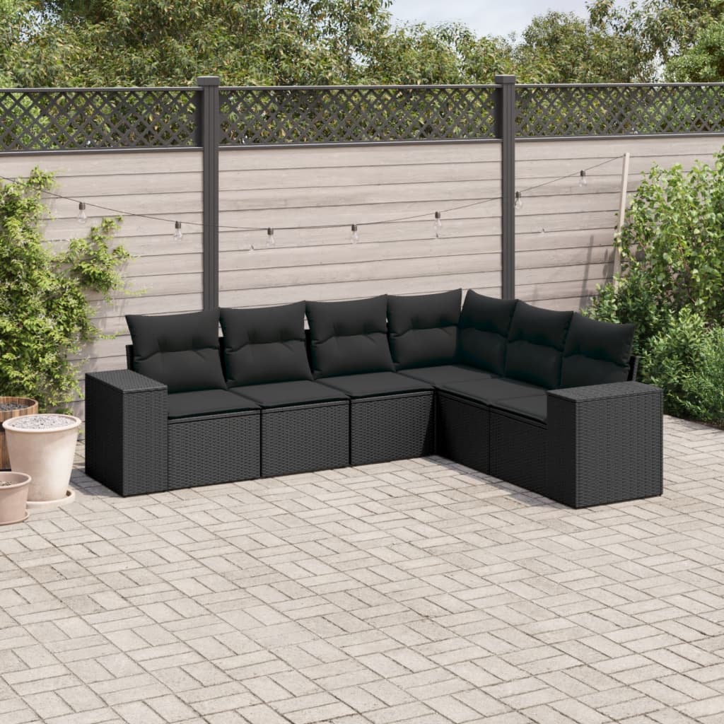 Sofasæt Til Haven 6 Dele Med Hynder Polyrattan Brun