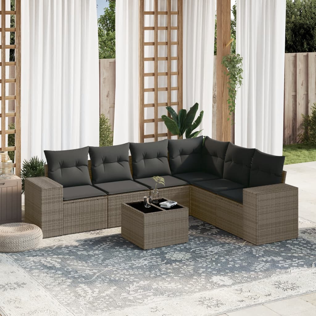 Sofasæt Til Haven 6 Dele Med Hynder Polyrattan Brun