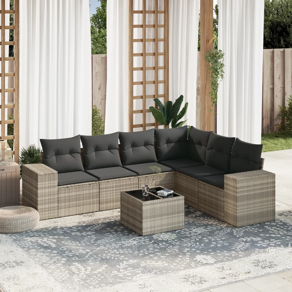 Sofasæt Til Haven 6 Dele Med Hynder Polyrattan Brun