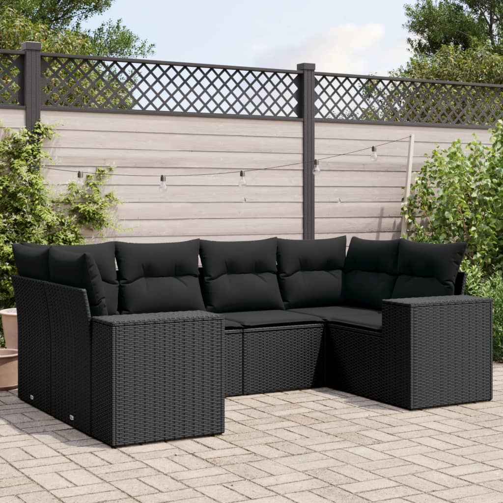 Sofasæt Til Haven 6 Dele Med Hynder Polyrattan Brun