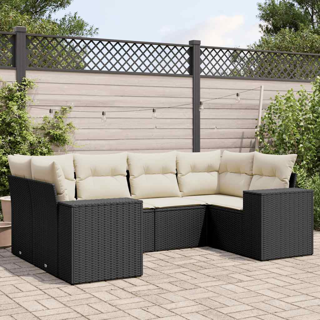 Sofasæt Til Haven 6 Dele Med Hynder Polyrattan Brun