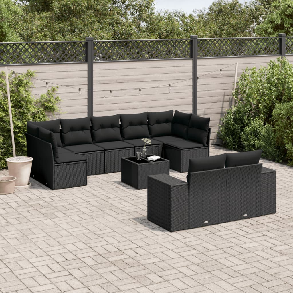 Sofasæt Til Haven 9 Dele Med Hynder Polyrattan Brun