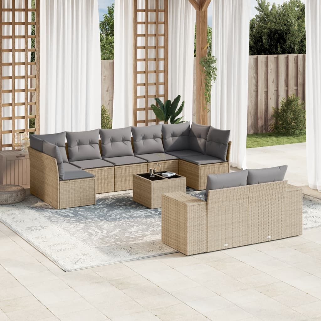 Sofasæt Til Haven 9 Dele Med Hynder Polyrattan Brun