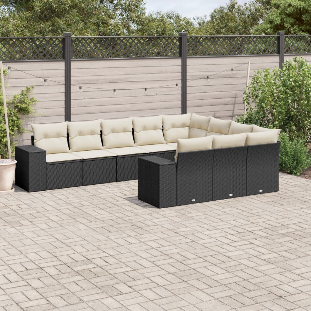 Sofasæt Til Haven 10 Dele Med Hynder Polyrattan Brun