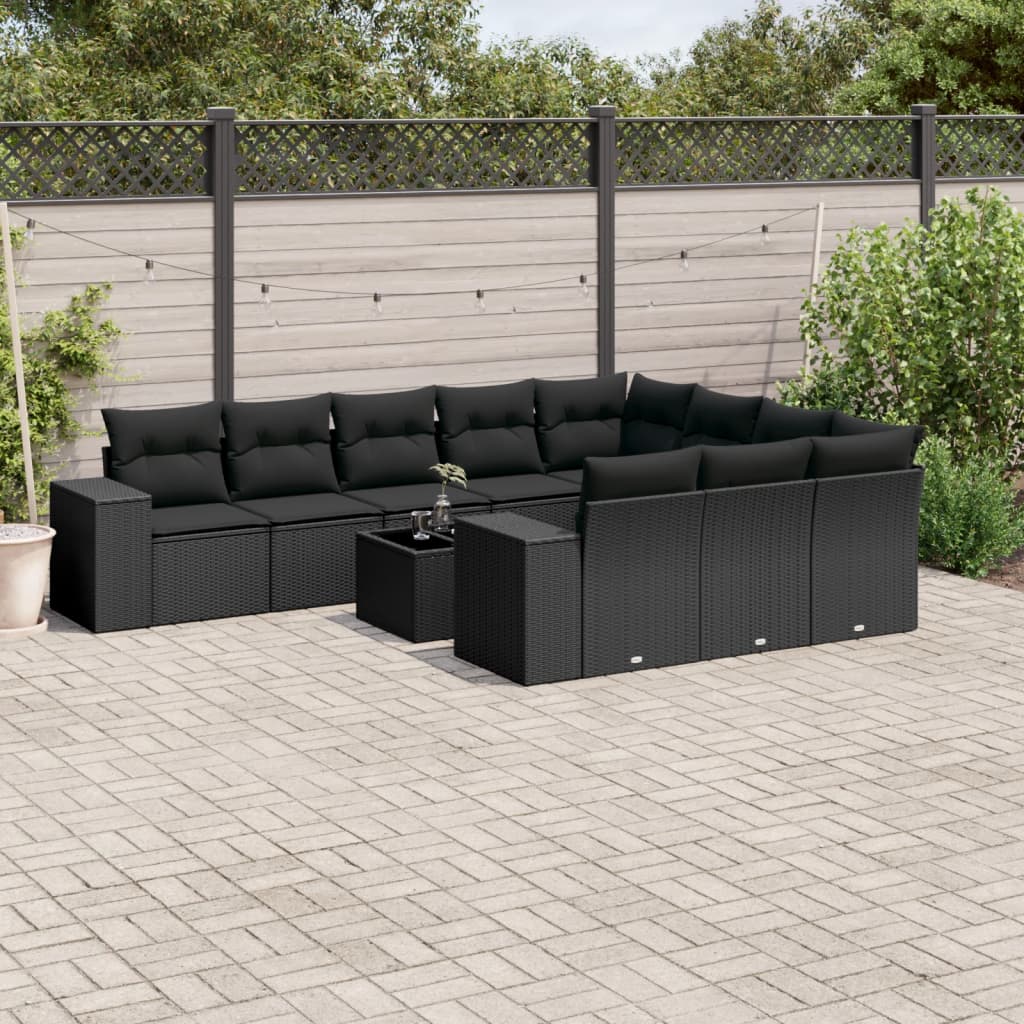 Sofasæt Til Haven 10 Dele Med Hynder Polyrattan Brun
