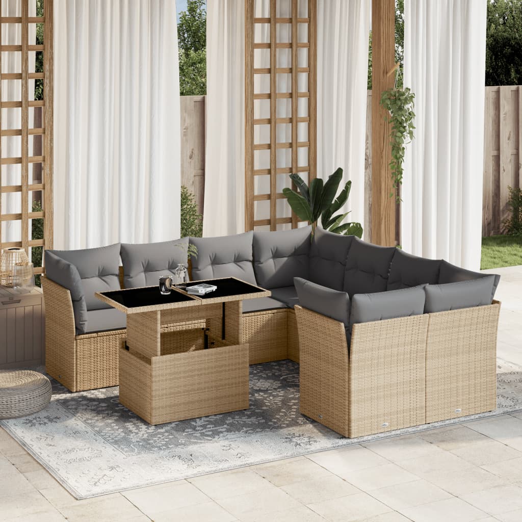 Sofasæt Til Haven 9 Dele Med Hynder Polyrattan