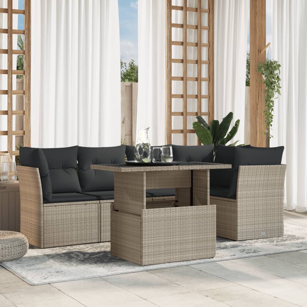 Sofasæt Til Haven 6 Dele Med Hynder Polyrattan