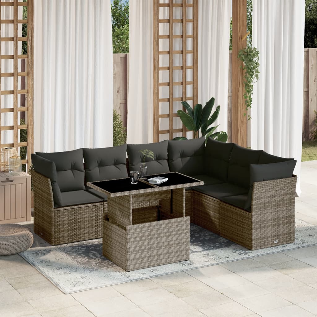 Sofasæt Til Haven 7 Dele Med Hynder Polyrattan