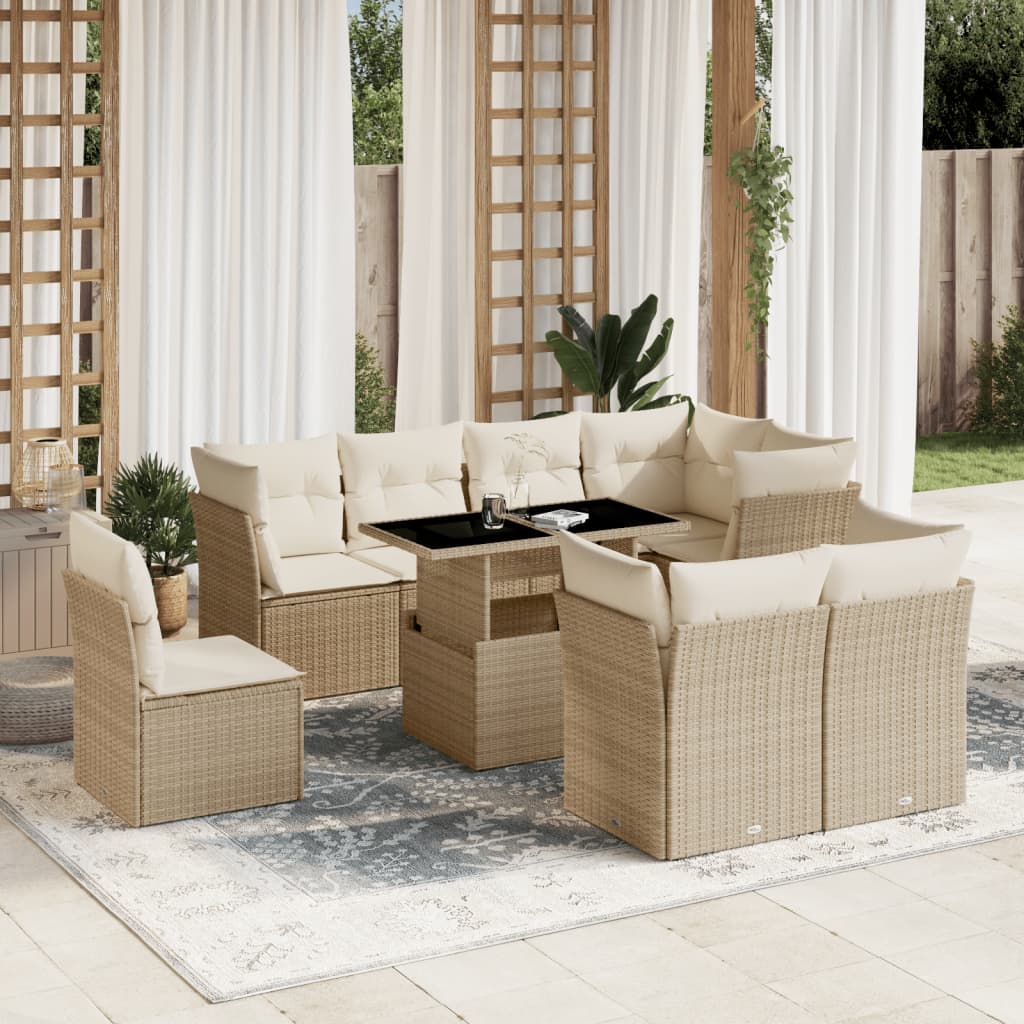 Sofasæt Til Haven 9 Dele Med Hynder Polyrattan