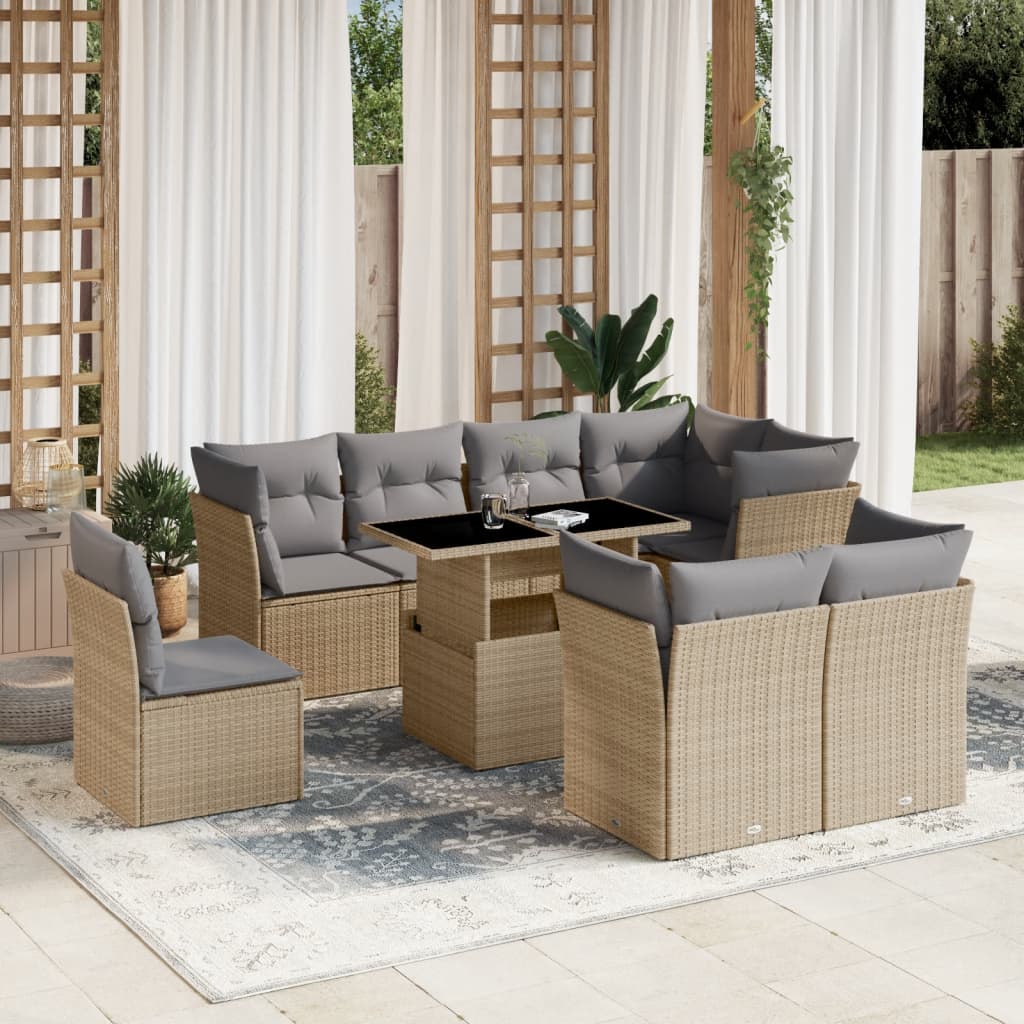 Sofasæt Til Haven 9 Dele Med Hynder Polyrattan