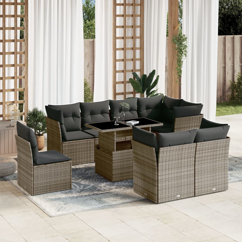 Sofasæt Til Haven 9 Dele Med Hynder Polyrattan