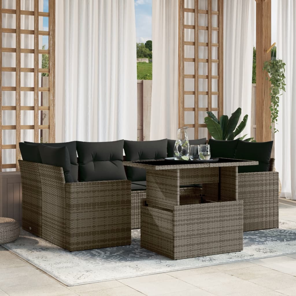 Sofasæt Til Haven 7 Dele Med Hynder Polyrattan