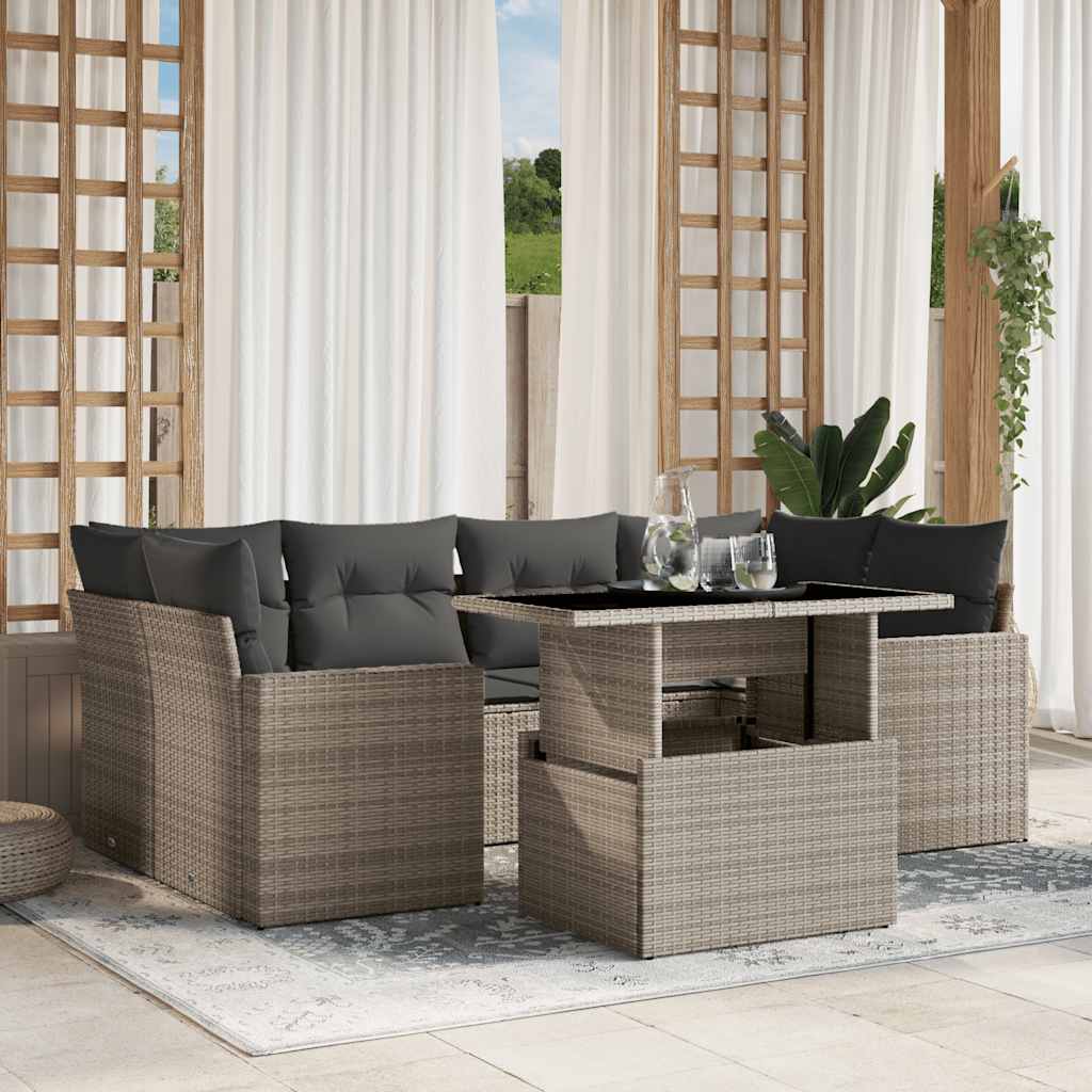 Sofasæt Til Haven 7 Dele Med Hynder Polyrattan