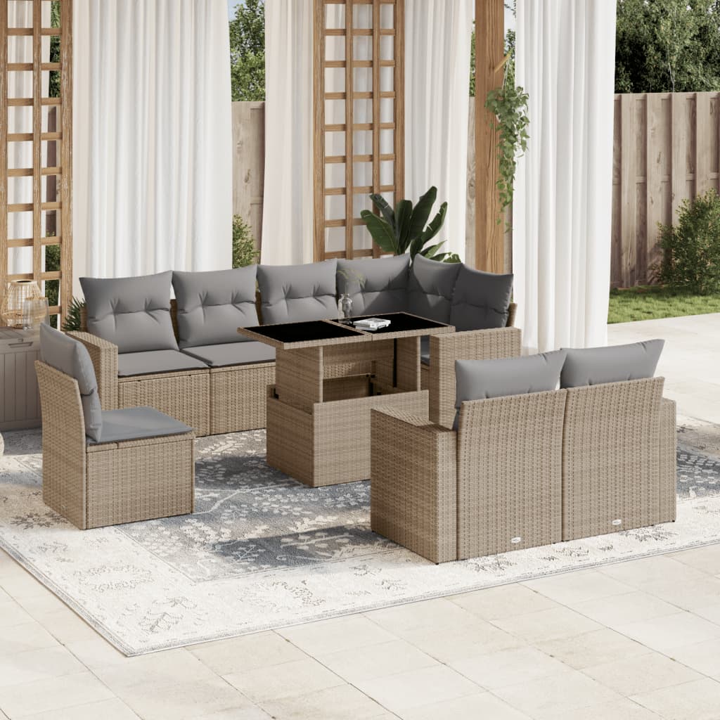 Sofasæt Til Haven 9 Dele Med Hynder Polyrattan