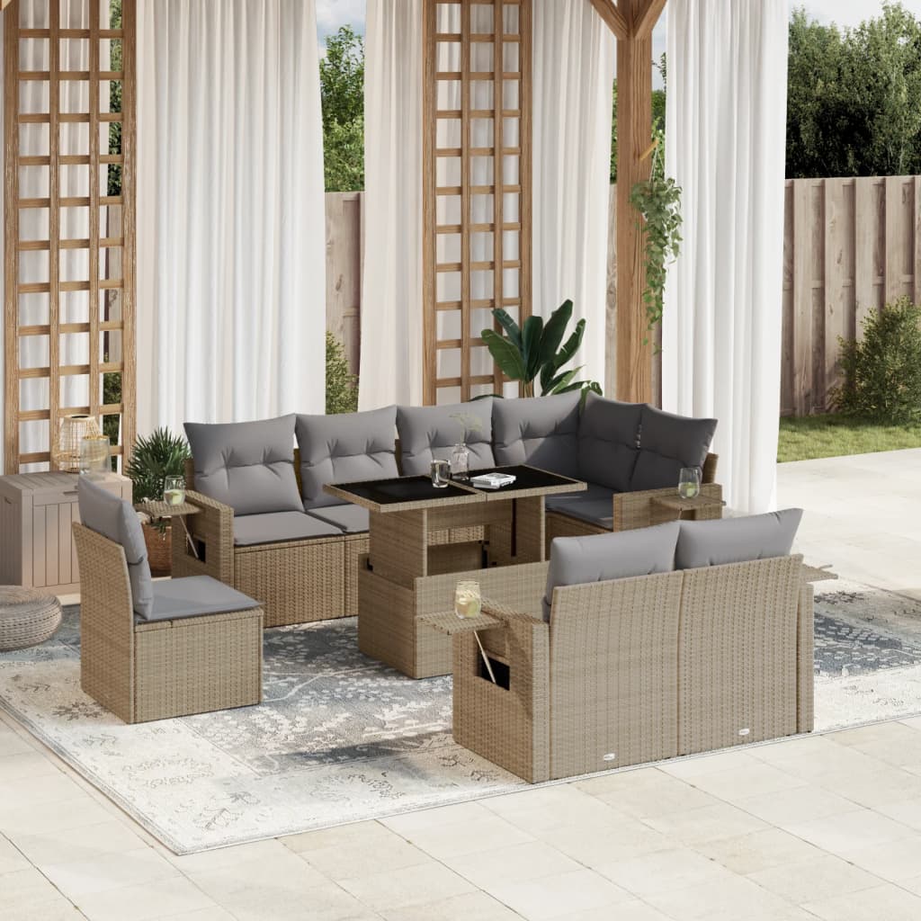 Sofasæt Til Haven 9 Dele Med Hynder Polyrattan