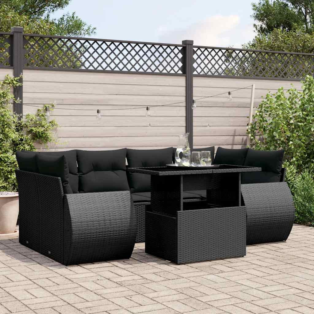 Sofasæt Til Haven 7 Dele Med Hynder Polyrattan Brun