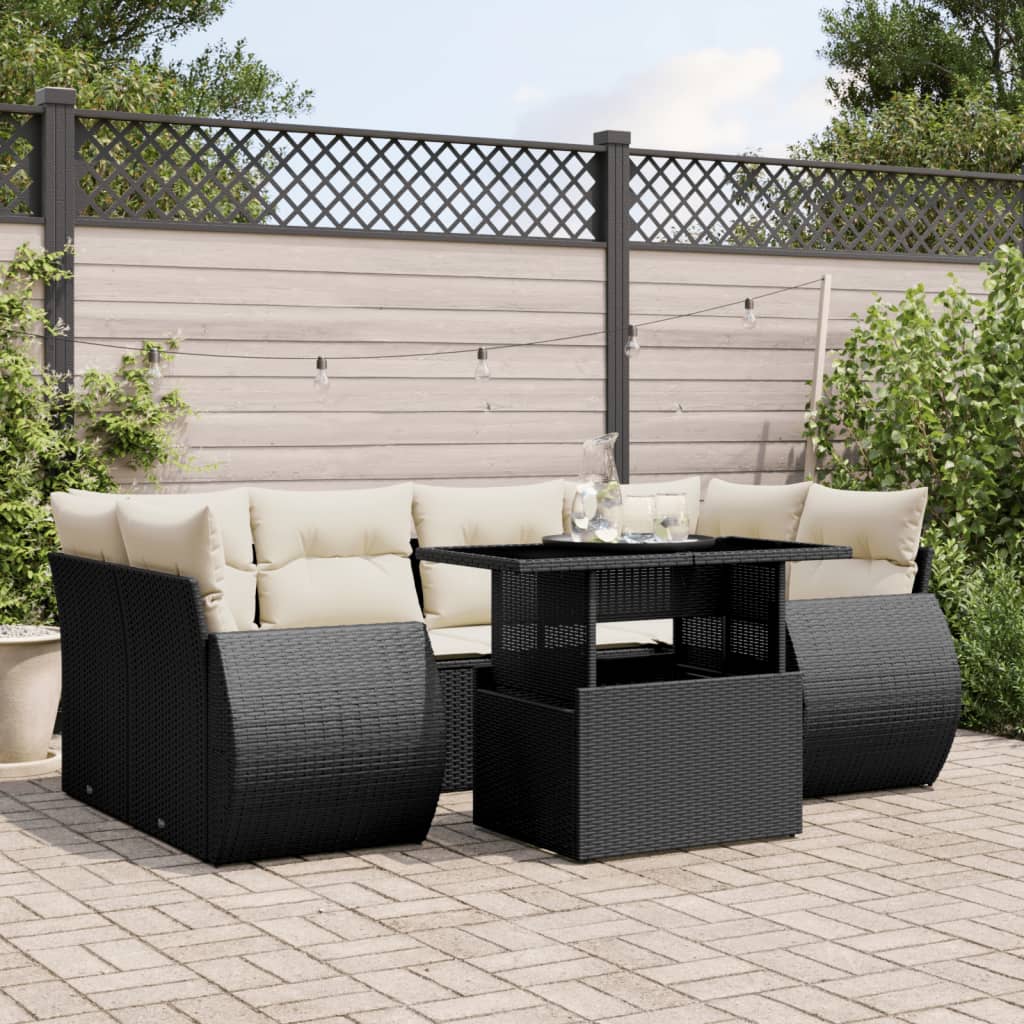 Sofasæt Til Haven 7 Dele Med Hynder Polyrattan Brun