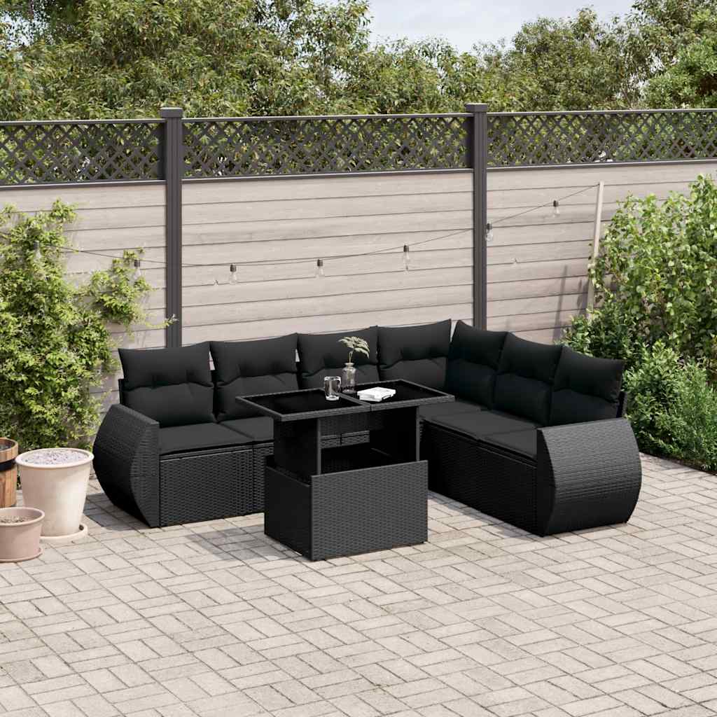 Sofasæt Til Haven 7 Dele Med Hynder Polyrattan Brun