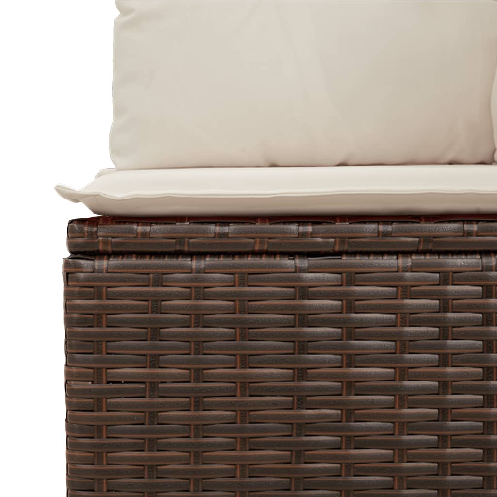 Sofasæt Til Haven 6 Dele Med Hynder Polyrattan Brun