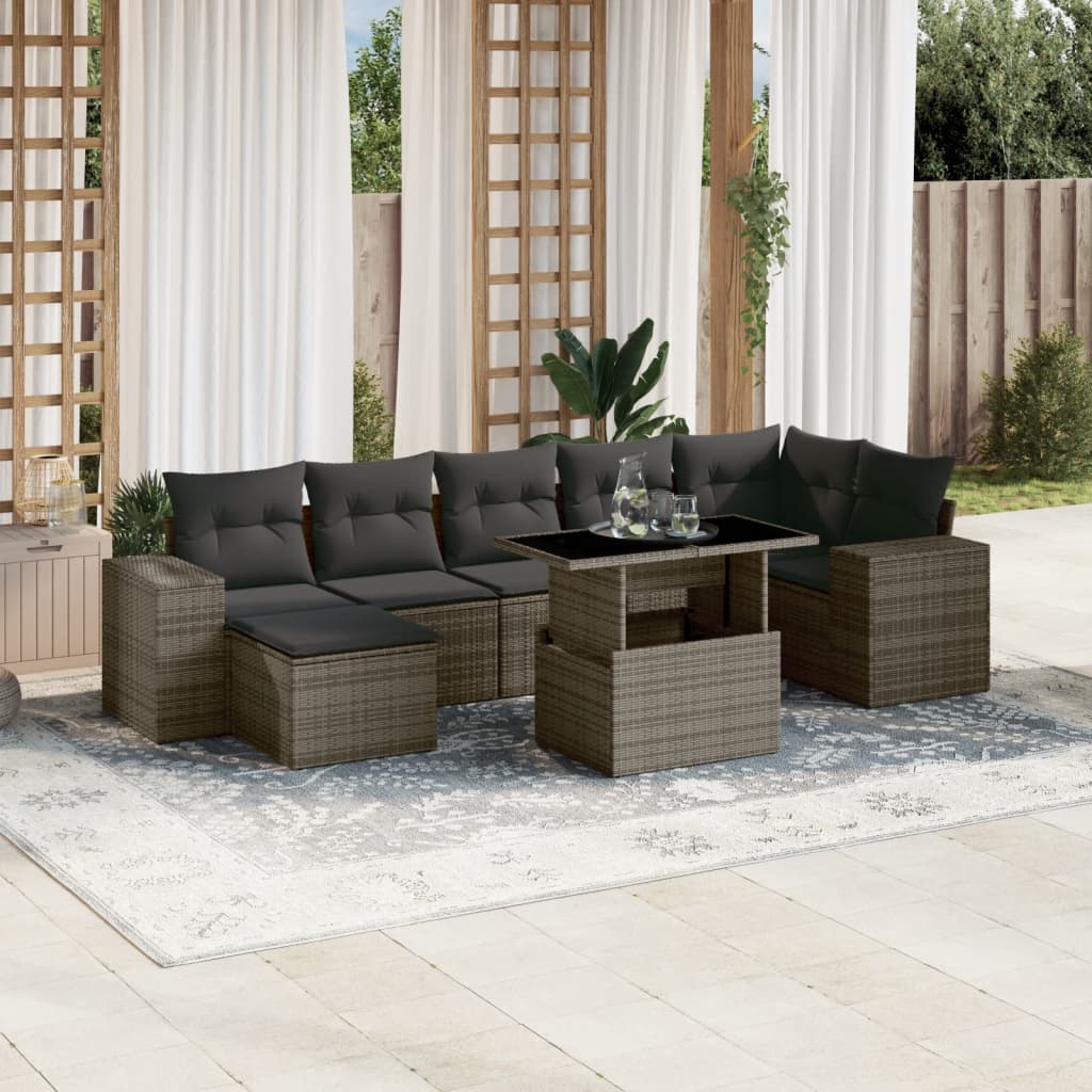 Sofasæt Til Haven 8 Dele Med Hynder Polyrattan Brun
