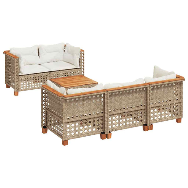 Sofasæt Til Haven 6 Dele Med Hynder Polyrattan