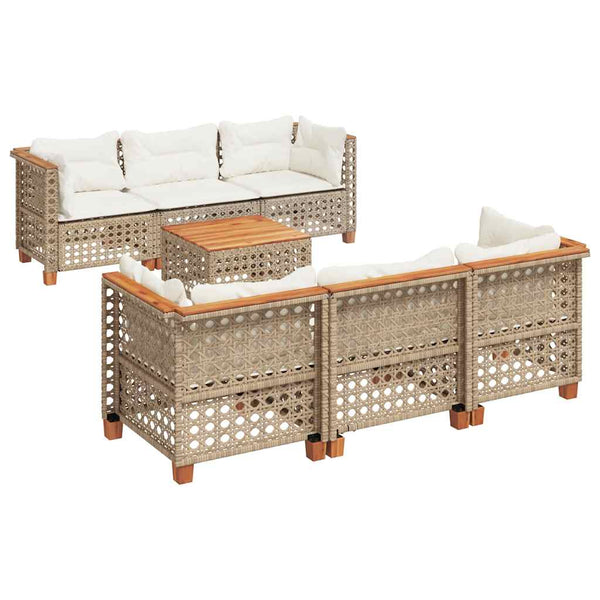 Sofasæt Til Haven 7 Dele Med Hynder Polyrattan