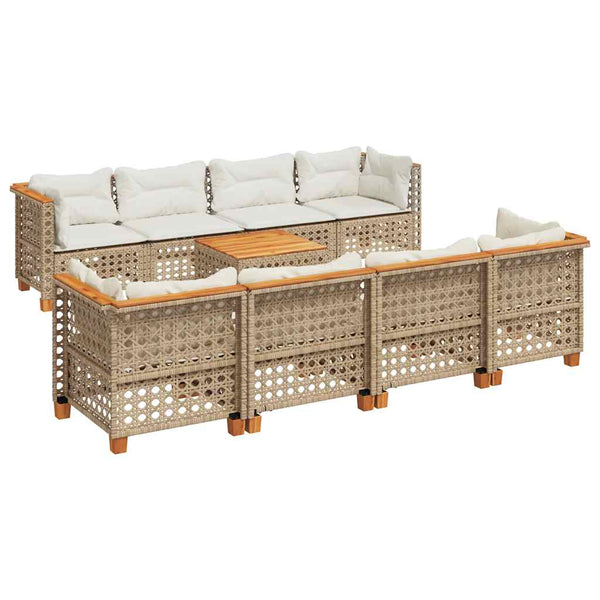 Sofasæt Til Haven 9 Dele Med Hynder Polyrattan