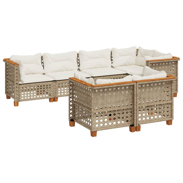Sofasæt Til Haven 7 Dele Med Hynder Polyrattan